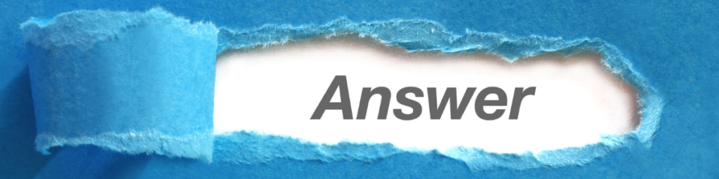 Torn blue paper revealing the word 'answer', symbolizing the revealing of a sample answer for 'Walk Me Through Your Resume'